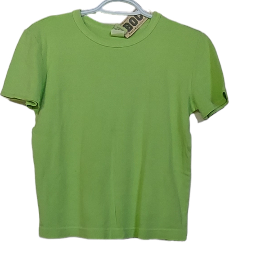 🐱 BOCA  Size 3 Green Short Sleeve Top. Vintage Made in Canada T-shirt